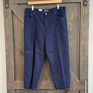 LAUREN RALPH LAUREN Women’s Mid-Calf Dark Blue Capri Jean Pants Size‎ 16 NEW